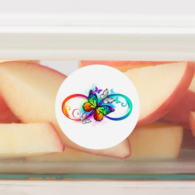 Étiquettes Bright infinity with rainbow butterfly (Apposé)