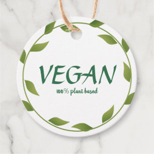 Étiquettes Cadeau 100% Vegan Plante Basé Business Hang Tag Modèle
