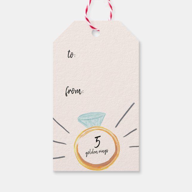 Étiquettes-cadeau 12 Jours de Noël (Dos)