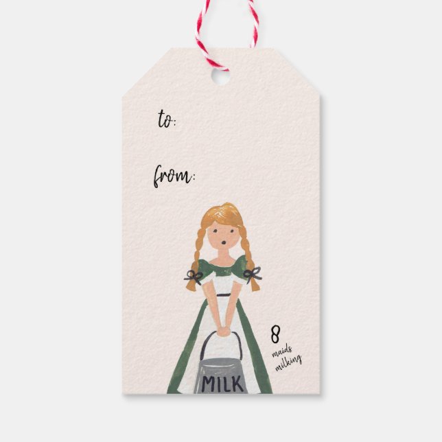 Étiquettes-cadeau 12 Jours de Noël (Dos)