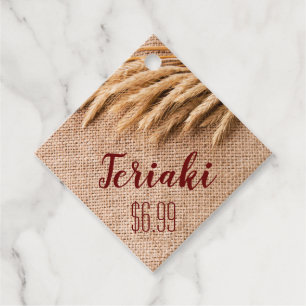 Étiquettes Cadeau 12 Nom Prix Tags Blé sur Burlap Sack Pays Ru