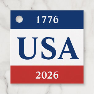 Étiquettes Cadeau 1776 États-Unis 2026 Rouge Blanc et Bleu Merci