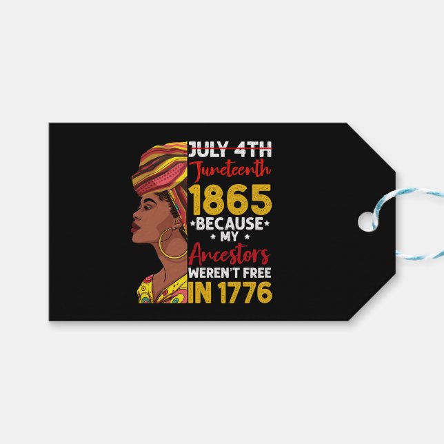 Étiquettes-cadeau 1776 : Mon ancêtre n'était pas libre 1776 (Devant (Horizontal))