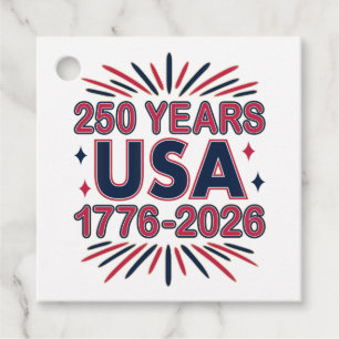 Étiquettes Cadeau 250 ans USA Semiquinentenaire 1776-2026
