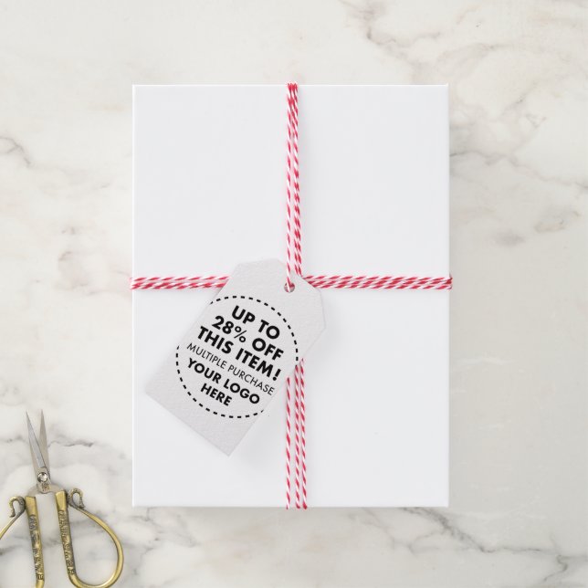 Étiquettes-cadeau 28% DE BON Acheter Remise Red Stripe Twine Kraft (Avec de la ficelle)