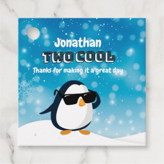 Étiquettes Cadeau 2nd Birthday Two Cool Penguin Boy