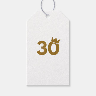 Étiquettes-cadeau 30 Couronne d'or - 30e cadeau d'anniversaire