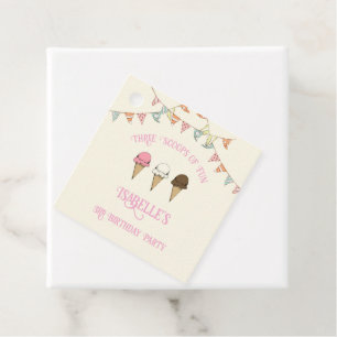 Étiquettes Cadeau 3 Cuillérées de Fun Anniversaire 3 ans Glace