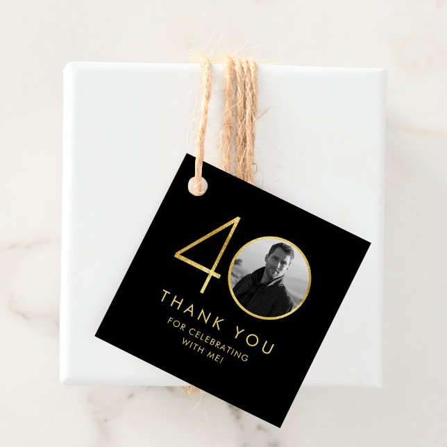 Étiquettes Cadeau 40e anniversaire Merci (Créateur téléchargé)