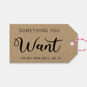 Étiquettes-cadeau 4 Cadeaux de Noël Quelque chose que vous voulez no