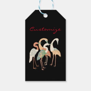 Étiquettes-cadeau 4 grues japonaises Thunder_Cove