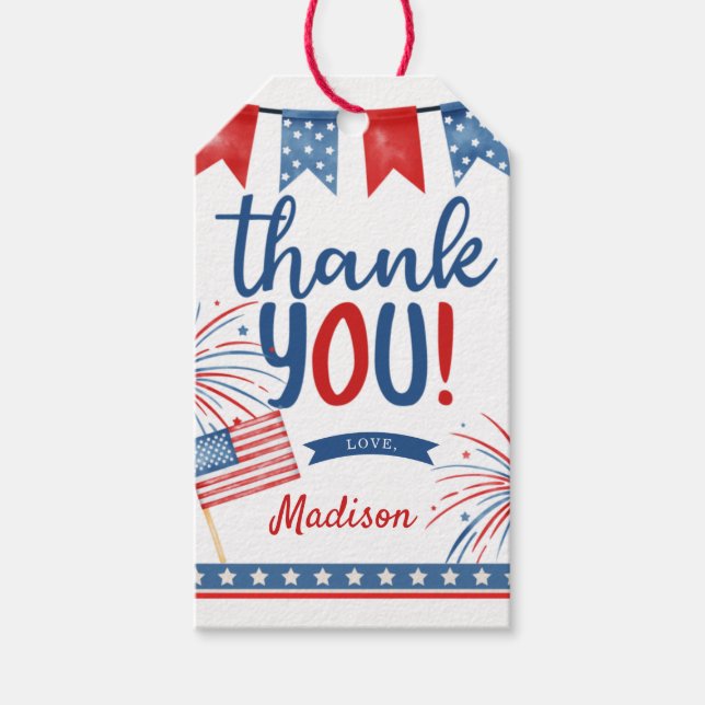 Étiquettes-cadeau 4 juillet Favoriser les balises (Devant)