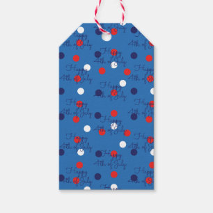Étiquettes-cadeau 4 juillet/Pois heureux