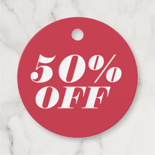 Étiquettes Cadeau 50 % de réduction sur le prix de vente au détail C
