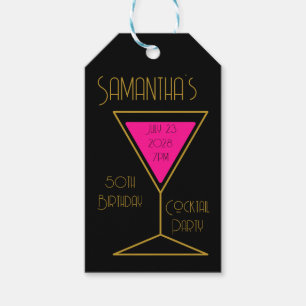 Étiquettes-cadeau 50e anniversaire Cocktail Party Favor Black Gold