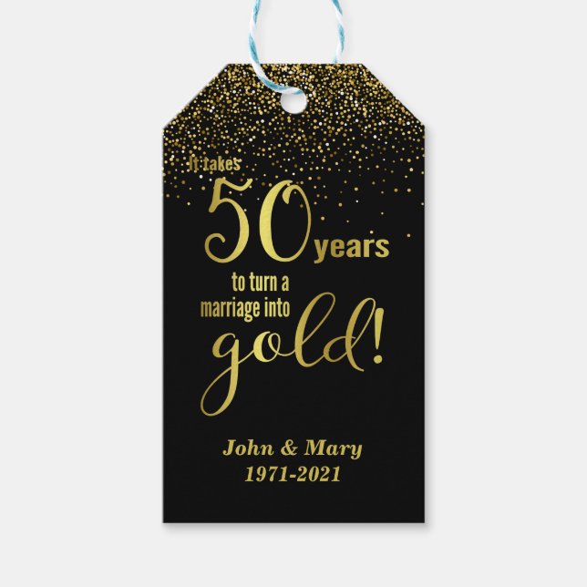 Étiquettes-cadeau 50e anniversaire du Mariage Merci (Devant)