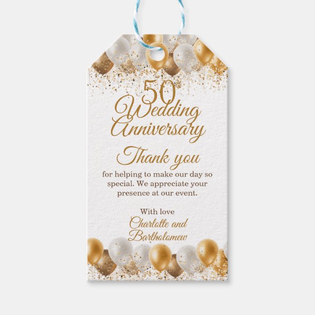 Étiquettes-cadeau 50e fête du Mariage (Devant)