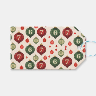 Étiquettes-cadeau 67 Retro Christmas Ornament Wrapping Paper