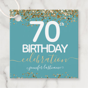 Étiquettes Cadeau 70th Birthday Gold Elegant Script Favor Tags