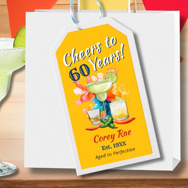 Étiquettes-cadeau À 60 Ans de fête Joyeux 60e Anniversaire (Créateur téléchargé)