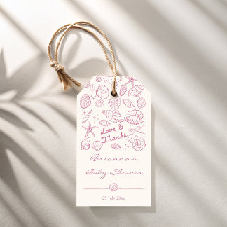 Étiquettes-cadeau À la mer bientôt coquillages filles cadeau de baby