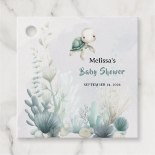 Étiquettes Cadeau À la mer bientôt Tortue Sous-marin Baby Shower