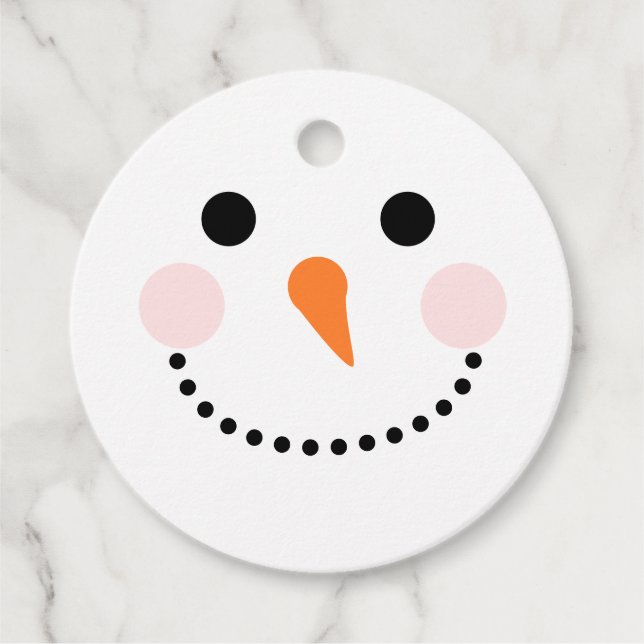 Étiquettes Cadeau À partir de Snowman simple (Devant)