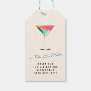 Étiquettes-cadeau A Tini Bit Ancien Martini Thème Retro 30ème Annive