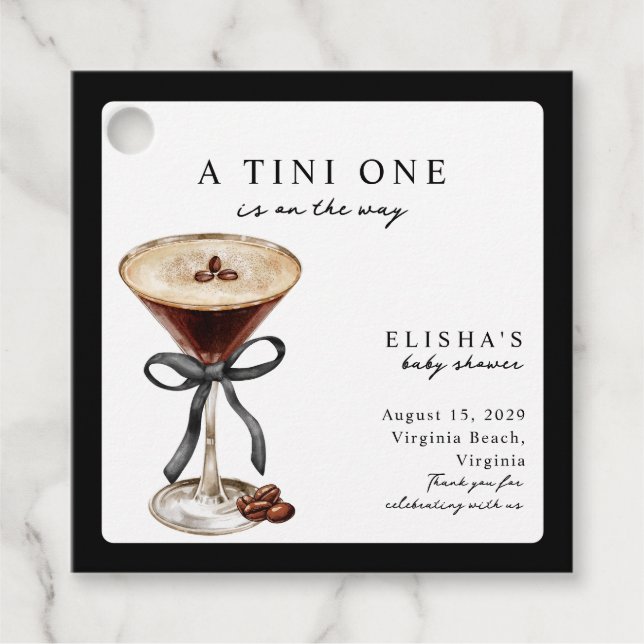 Étiquettes Cadeau A Tini One Is on the Way Baby Shower  (Devant)