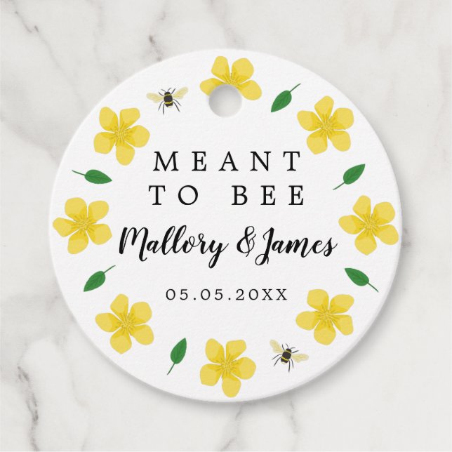 Étiquettes Cadeau Abeilles et tasses à beurre Signifié pour être Mar (Devant)