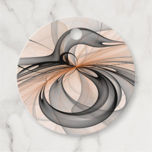 Étiquettes Cadeau Abstrait Anthracite Gris Sienne Art Moderne Person