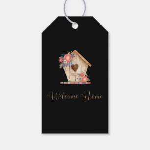 Étiquettes-cadeau Accueil Bienvenue Realtor Personnalisé en noir et