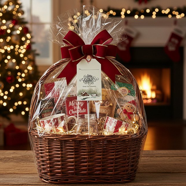 Étiquettes-cadeau Accueil d'hiver Noël personnalisé (Créateur téléchargé)