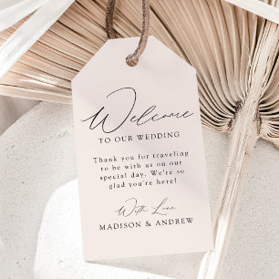 Étiquettes-cadeau Accueil Mariage de crème élégante moderne
