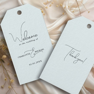 Étiquettes-cadeau accueil mariage moderne minimal