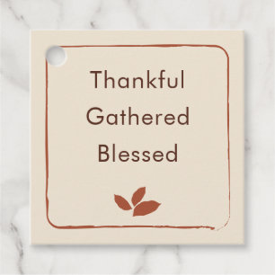 Étiquettes Cadeau Action de grâce Rassemblés Bénis Friendsgiving