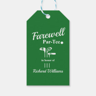 Étiquettes-cadeau Adieu Retraite Golf Clubs Theme Par Tee