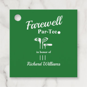 Étiquettes Cadeau Adieu Retraite Golf Clubs Theme Par Tee