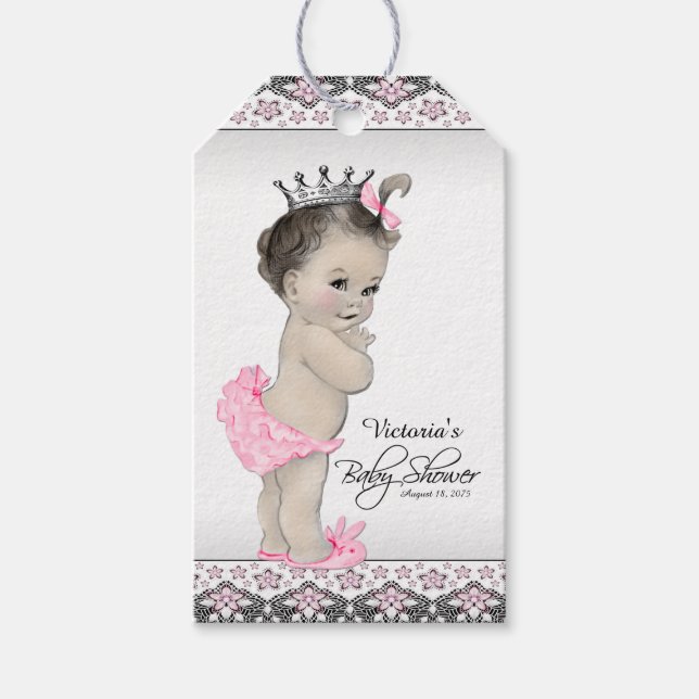 Étiquettes-cadeau Adorable Baby shower Princesse (Devant)