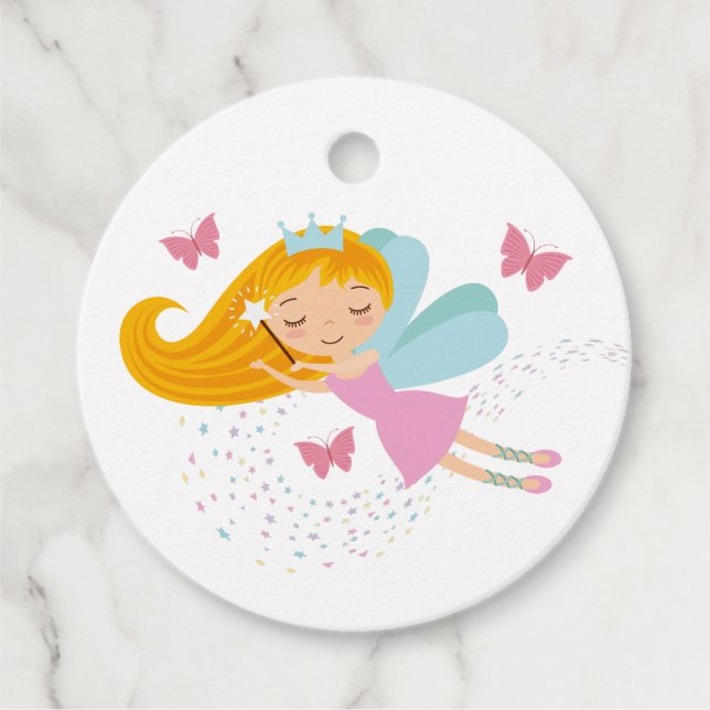 Étiquettes Cadeau Adorable Féerie Princesse Filles Anniversaire (Devant)