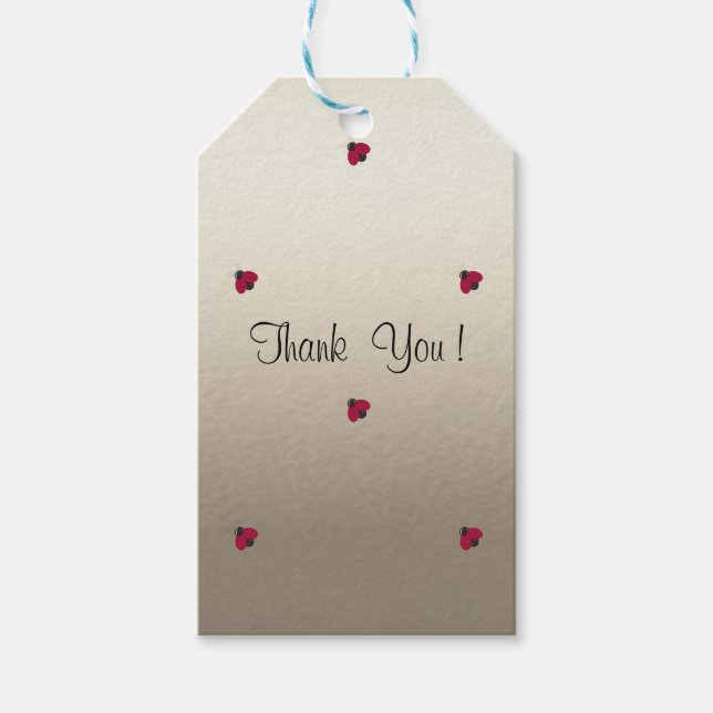 Étiquettes-cadeau Adorable mignonne, Rouge Ladybugs, Lumineux (Devant)