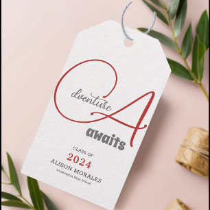 Étiquettes-cadeau Adventure Attend Photo Chic Peach Fuzz Graduation