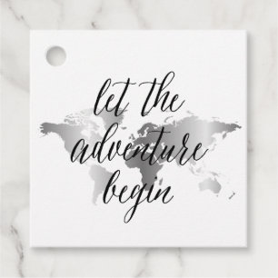 Étiquettes Cadeau Adventure commence fiançailles mariage mot map