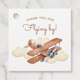 Étiquettes Cadeau Aéronefs vintages Biplane Balises de préférence po