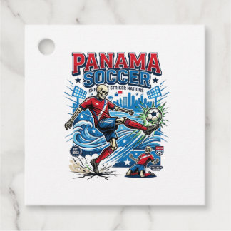 Étiquettes Cadeau Affiche de style squelette de football de Panama N