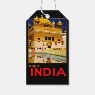 Étiquettes-cadeau Affiche de voyage Inde art indien vintage