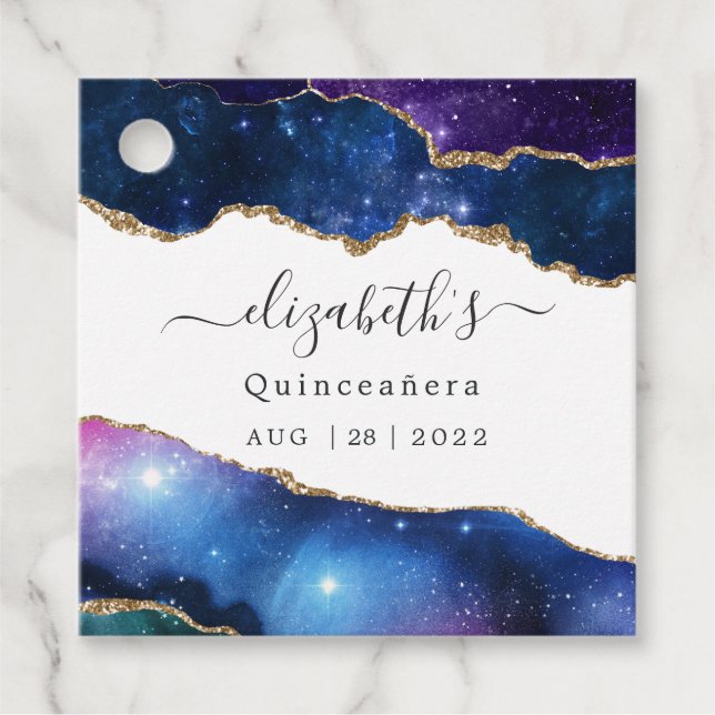 Étiquettes Cadeau Agate de galaxie (Devant)