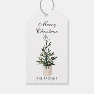 Étiquettes-cadeau Agritourisme rustique sapin pointillé de Noël