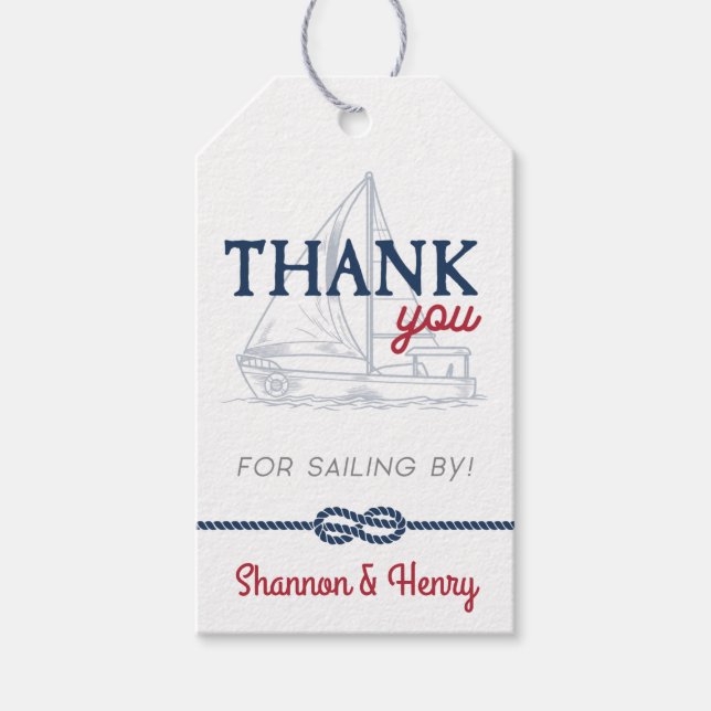 Étiquettes-cadeau Ahoy C'est un garçon Baby shower nautique Favor (Devant)