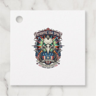 Étiquettes Cadeau Aigle Patriotique Fin Du Monde Crâne Zombie Apocal